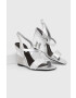 Karl Lagerfeld sandale de piele ICE WEDGE culoarea argintiu KL34610 - Pled.ro