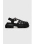 Karl Lagerfeld sandale de piele SUN TREKKA femei culoarea negru cu platforma KL83525 - Pled.ro