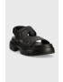 Karl Lagerfeld sandale SUN TREKKA femei culoarea negru cu platforma KL83506 - Pled.ro