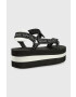 Karl Lagerfeld sandale VELOCITA HI WEDGE femei culoarea negru cu platformă KL82900 - Pled.ro