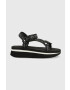 Karl Lagerfeld sandale VELOCITA WEDGE femei culoarea negru cu platformă KL81900A - Pled.ro