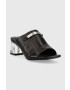 Karl Lagerfeld slapi de piele ICE BLOK femei culoarea negru cu toc drept KL33603 - Pled.ro