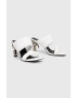 Karl Lagerfeld slapi de piele IKON HEEL femei culoarea alb cu toc drept KL39005 - Pled.ro