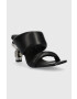 Karl Lagerfeld slapi de piele IKON HEEL femei culoarea negru cu toc drept KL39005 - Pled.ro