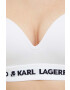 Karl Lagerfeld sutien culoarea alb neted - Pled.ro