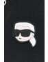 Karl Lagerfeld top din bumbac culoarea alb - Pled.ro