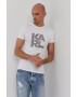 Karl Lagerfeld Tricou bărbați culoarea alb cu imprimeu - Pled.ro