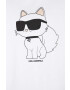 Karl Lagerfeld tricou de bumbac pentru copii culoarea alb cu imprimeu - Pled.ro