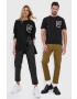 Karl Lagerfeld tricou din bumbac culoarea negru cu imprimeu - Pled.ro