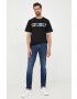 Karl Lagerfeld tricou din bumbac culoarea negru cu imprimeu - Pled.ro