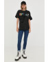 Karl Lagerfeld tricou din bumbac culoarea negru cu imprimeu - Pled.ro