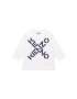 Kenzo kids longsleeve din bumbac pentru copii culoarea alb cu imprimeu - Pled.ro