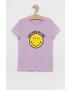 Kids Only Tricou de bumbac pentru copii x Smiley culoarea violet - Pled.ro