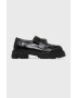 Kurt Geiger London mocasini de piele Bird Eagle femei culoarea negru cu toc plat - Pled.ro