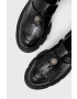 Kurt Geiger London mocasini de piele Bird Eagle femei culoarea negru cu toc plat - Pled.ro