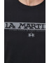 La Martina tricou din bumbac culoarea portocaliu cu imprimeu - Pled.ro