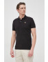 La Martina tricou polo barbati culoarea negru neted - Pled.ro