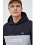 Lacoste bluza barbati culoarea gri cu glugă modelator - Pled.ro