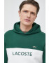 Lacoste bluza barbati culoarea verde cu glugă modelator - Pled.ro