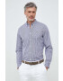 Lacoste camasa din bumbac barbati culoarea alb cu guler button-down regular - Pled.ro