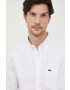 Lacoste camasa din bumbac barbati culoarea alb cu guler button-down regular - Pled.ro