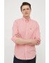 Lacoste camasa din bumbac barbati culoarea alb cu guler button-down regular - Pled.ro