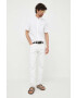 Lacoste camasa din bumbac barbati culoarea alb cu guler button-down regular - Pled.ro