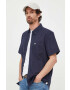 Lacoste camasa din bumbac barbati culoarea albastru marin cu guler button-down regular - Pled.ro