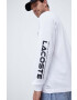 Lacoste longsleeve din bumbac culoarea alb cu imprimeu - Pled.ro