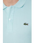 Lacoste polo de bumbac culoarea turcoaz neted PH4012-001 - Pled.ro