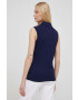 Lacoste top femei culoarea albastru marin cu guler - Pled.ro