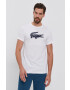 Lacoste Tricou culoarea alb cu imprimeu - Pled.ro