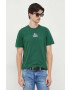 Lacoste tricou din bumbac culoarea verde cu imprimeu - Pled.ro