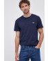 Lacoste tricou din bumbac culoarea albastru marin neted - Pled.ro