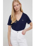 Lacoste tricou din bumbac culoarea albastru marin TF8392-CPM - Pled.ro