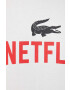 Lacoste tricou din bumbac x Netflix culoarea alb - Pled.ro