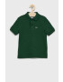 Lacoste tricouri polo din bumbac pentru copii culoarea verde neted - Pled.ro