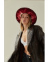 LE SH KA headwear palarie de lana Silver Red culoarea rosu de lana - Pled.ro