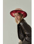 LE SH KA headwear palarie de lana Silver Red culoarea rosu de lana - Pled.ro