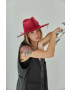 LE SH KA headwear palarie de lana Siver West culoarea rosu de lana - Pled.ro