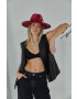 LE SH KA headwear palarie de lana Siver West culoarea rosu de lana - Pled.ro