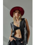 LE SH KA headwear palarie de lana Siver West culoarea rosu de lana - Pled.ro