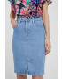 Lee fusta jeans culoarea albastru marin mini creion - Pled.ro