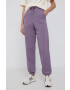 Lee Pantaloni de bumbac femei culoarea violet material neted - Pled.ro