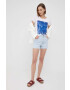 Lee pantaloni scurti jeans femei neted high waist - Pled.ro