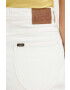 Lee pantaloni scurti jeans femei culoarea bej neted high waist - Pled.ro