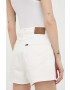 Lee pantaloni scurti jeans femei culoarea bej neted high waist - Pled.ro