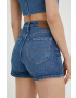 Lee pantaloni scurti jeans Carol femei neted high waist - Pled.ro