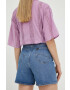 Lee pantaloni scurti jeans Stella femei neted high waist - Pled.ro