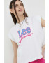 Lee tricou din bumbac culoarea alb cu imprimeu - Pled.ro